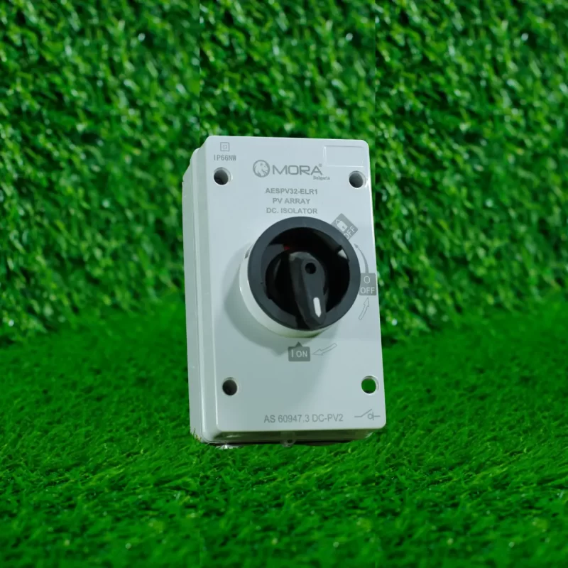 Mora AESPV32-ELR1 Solar PV DC Isolator Switch – 32A Disconnect Switch, IP66 Weatherproof for Solar Arrays