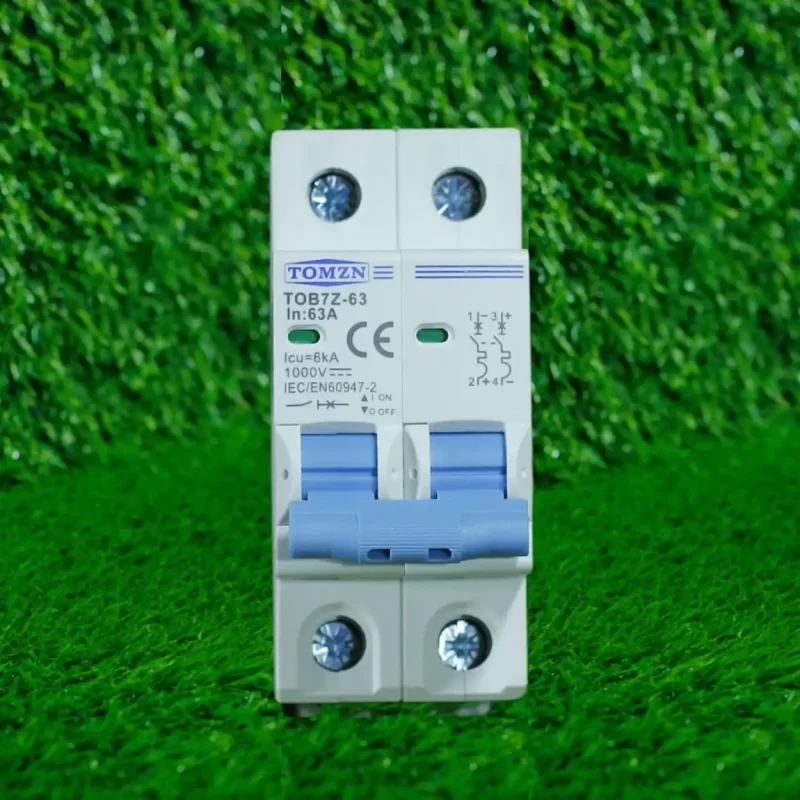 Tomzn 2P DC 1000V Solar Mini Circuit Breaker front view