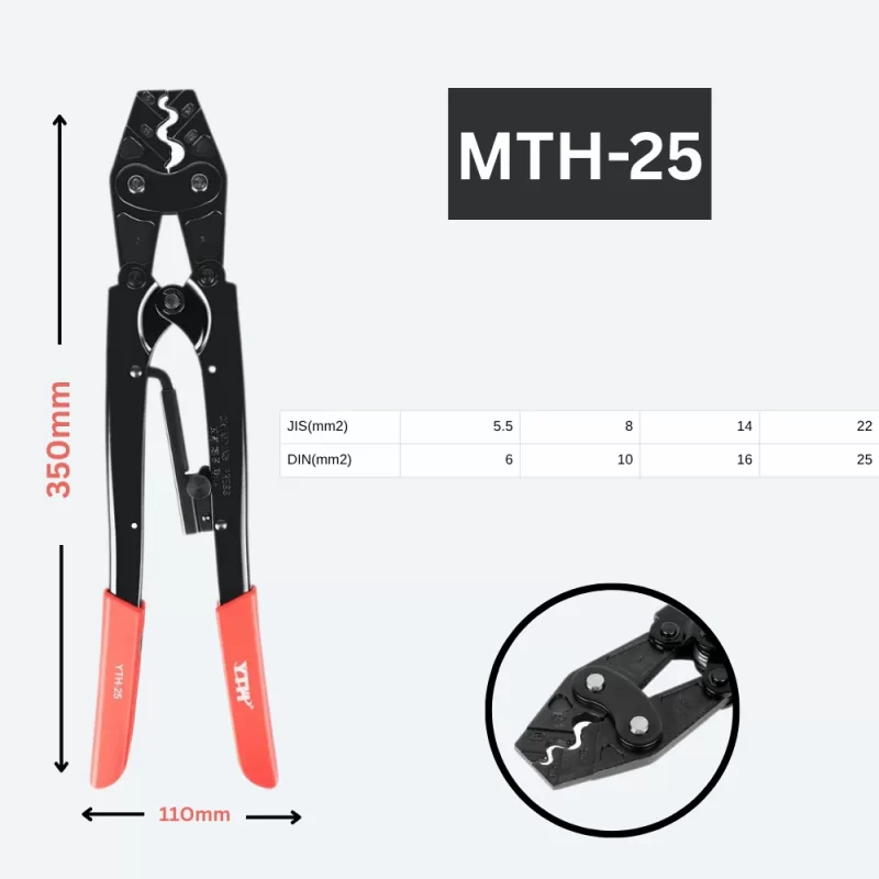 YTH-25 Multi-Function Crimping Pliers – 6-25mm Cable Crimping Tool for Electricians | Heavy-Duty Lug Crimper