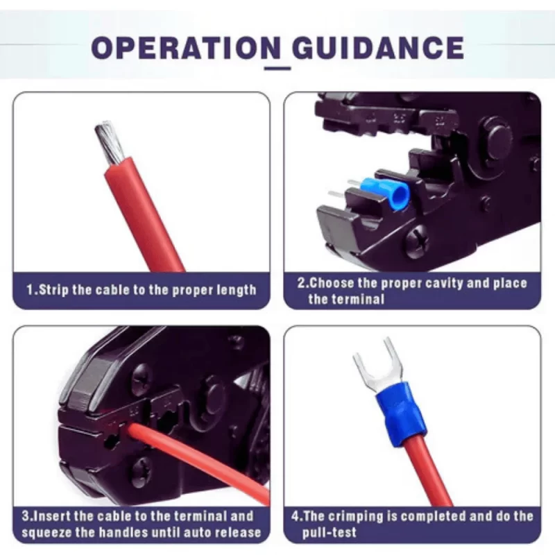 Close-up of YTH-30J crimper jaw and ergonomic handle for wire terminals