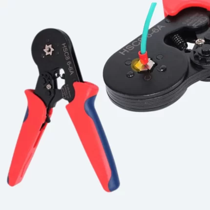 YTH HSC8 6-6 self-adjustable crimping plier for ferrules, 0.25–6 mm² (AWG 23–10), red handle tool