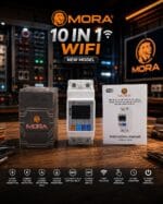 MORA Bulgaria 10 in 1 WiFi smart voltage protector 80A kit installed on electrical panel
