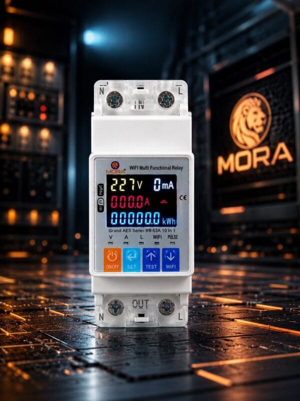 MORA Bulgaria 10 in 1 WiFi smart voltage protector 80A kit installed on electrical panel