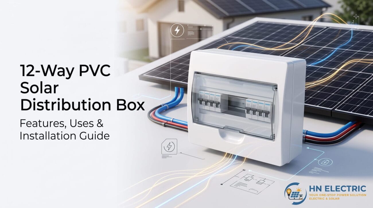 12-Way PVC Solar Distribution Box mounted during a rooftop solar installation in Pakistan