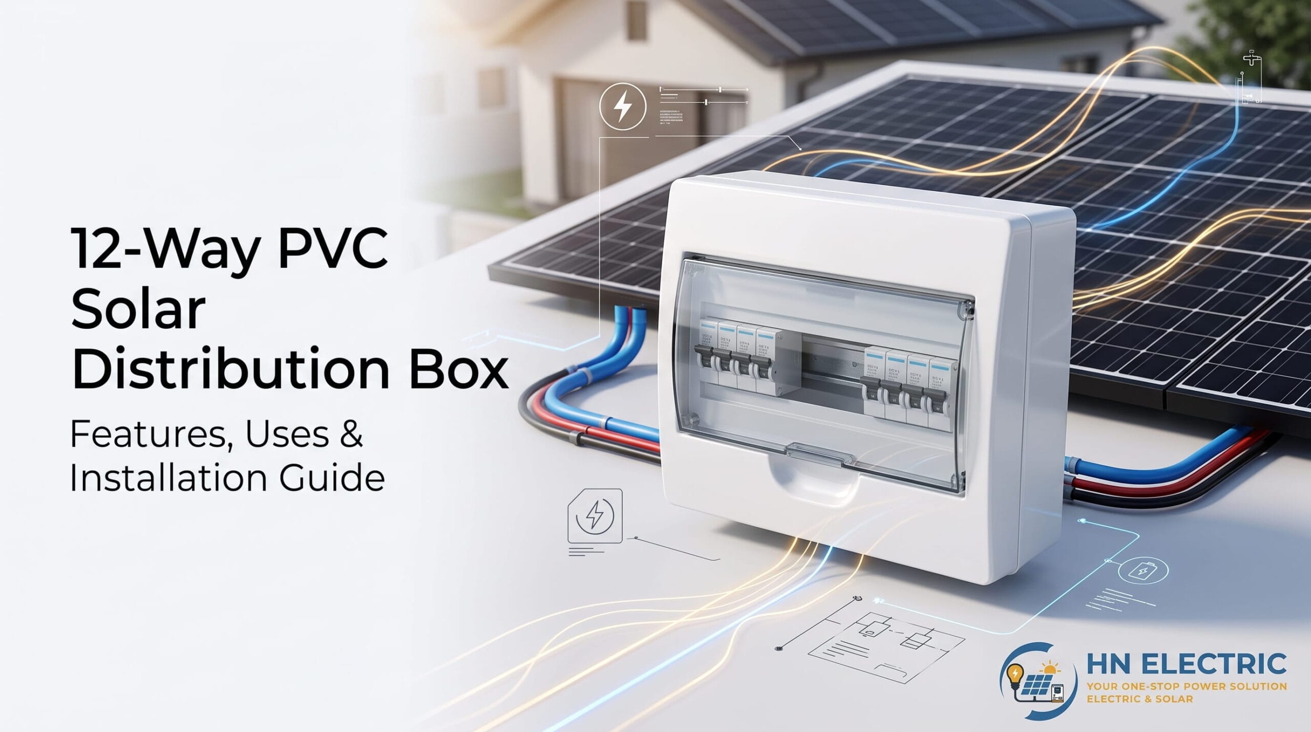 12-Way PVC Solar Distribution Box mounted during a rooftop solar installation in Pakistan